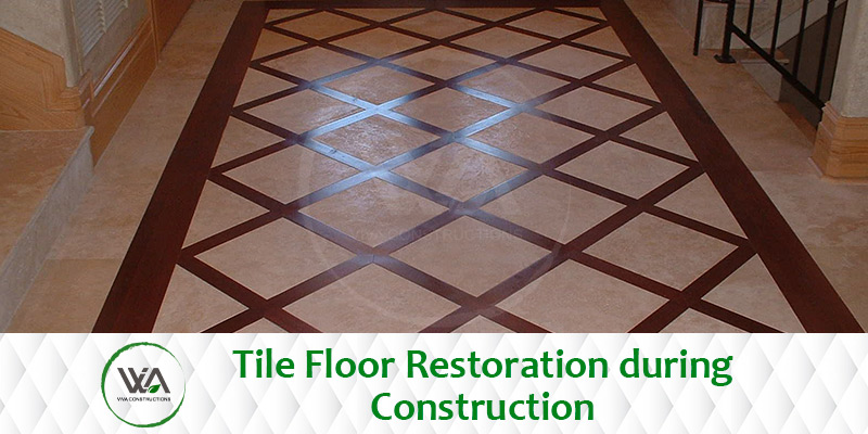 Tile Floor polishing during Construction